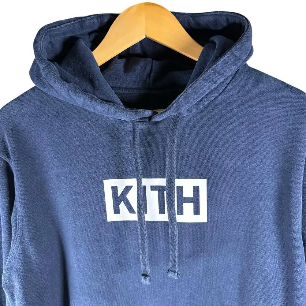 KITH 2016 Navy Original Box Logo Pullover Hoodie Men’s S - Designer Rare Preppy - Picture 5 of 16